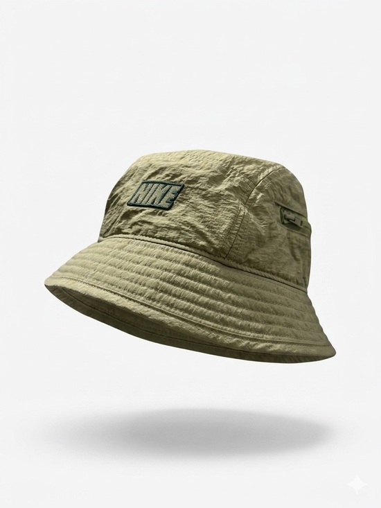 Nike Other - Nike Olive-Toned Bucket Hat with Embroidered Logo